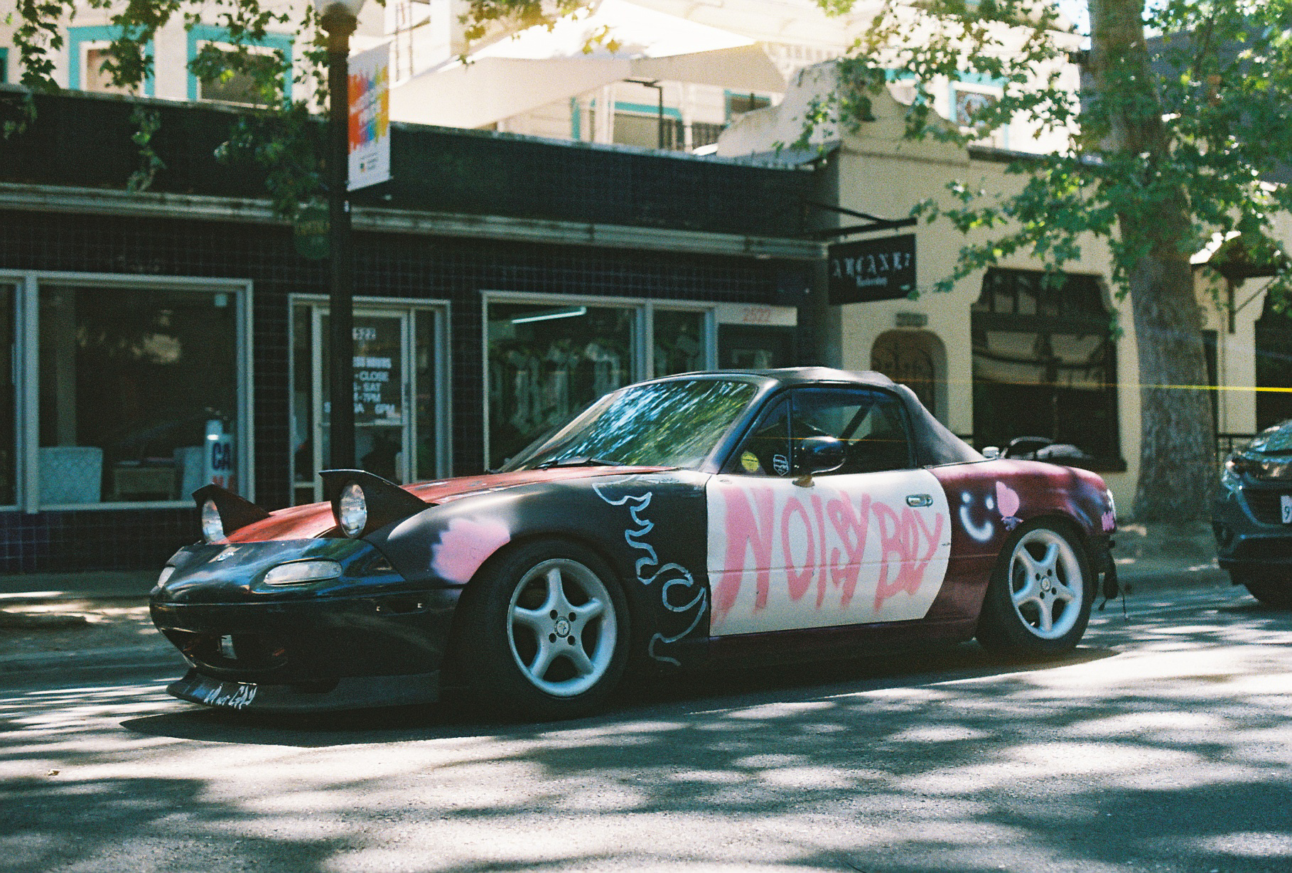 Noisyboy’s customized drift car parked on a city street